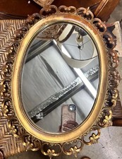 Beautiful 1967 Vintage Syroco Wood Mirror Gold 18”x12” Hollywood Regency MCM, usado comprar usado Beautiful 1967 Vintage Syroco Wood Mirror Gold 18”x12” Hollywood Regency MCM, usado comprar usado  Enviando para Brazil