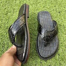 Chinelo masculino de luxo, sandálias, pele de couro genuíno - 100% feito à mão comprar usado  Enviando para Brazil