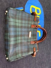 Bolsa tote Ralph Lauren preta relógio xadrez acabamento em couro | Bolsa de mão vintage tartan, usado comprar usado  Enviando para Brazil