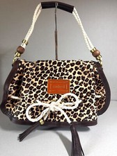 Usado, Bolsa de mão Colcci de couro marrom e leopardo falso designer feita no Brasil comprar usado  Enviando para Brazil
