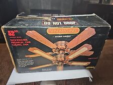 Ventilador de teto NOS Vintage Windmachines 52" latão antigo marca carvalho NOVO, usado comprar usado  Enviando para Brazil