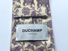 Gravata de seda padrão floral borboleta prata e rosa DUCHAMP, usado comprar usado  Enviando para Brazil