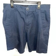 Bermuda masculina Volcom tamanho 31 azul com zíper bolsos mosca costura interna 10 cintura 11 comprar usado  Enviando para Brazil