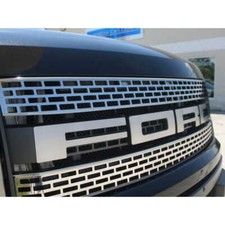 Kit de cartas grade frontal de aço inoxidável escovado 4 peças para 10-14 Ford F-150 Raptor comprar usado  Enviando para Brazil