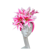 Stargazer - Fascinador de tiara de lírio rosa e branco, usado comprar usado  Enviando para Brazil