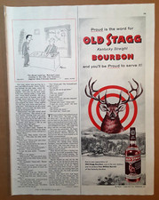 Usado, Vintage 1955 OLD STAGG BOURBON Revista AD ~ Veado no Alvo ~ FRANKFORT, KY. comprar usado  Enviando para Brazil