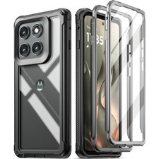 Capa preta à prova de choque poética com tela embutida para Motorola Moto Edge 2025 | comprar usado  Enviando para Brazil