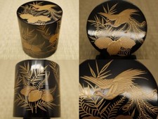 Caddy de chá de madeira laca Japão Paulownia e bambu com uma Phoenix Maki-e (522) comprar usado  Enviando para Brazil