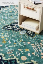Tapete de lã tufado à mão ANTHRO MARIBELLE TAPETE DE SEDA TURQUESA PARA SALA DE ESTAR comprar usado  Enviando para Brazil