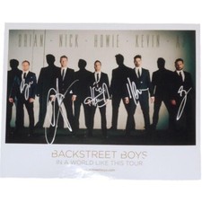 Foto autografada de todos os membros dos Backstreet Boys BSB em um mundo como esta turnê comprar usado  Enviando para Brazil