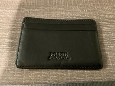 Carteira de Identidade Rara Vintage FOSSIL WALLET Couro Preta comprar usado  Enviando para Brazil