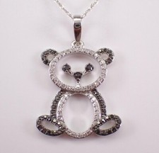 Usado, Pingente feminino urso panda moissanita real corte redondo 1 quilate folheado a ouro branco 14K comprar usado  Enviando para Brazil