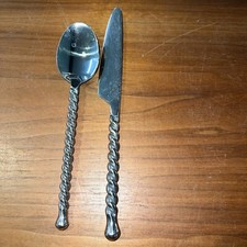 Talheres de aço inoxidável configurações gourmet lágrima prata - 8 colheres de sopa 8 facas comprar usado  Enviando para Brazil