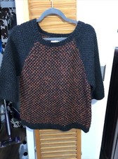 VENDA US$ 10!! Suéter Loft Boucle mistura de lã alpaca metálico preto marrom tamanho M comprar usado  Enviando para Brazil