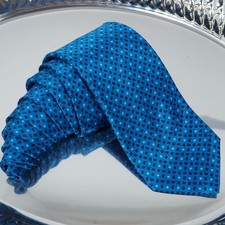 Usado, Gravata de luxo italiana genuína DOLCEPUNTA 7 dobras, 100% seda azul 601/2" x 31/4 comprar usado  Enviando para Brazil