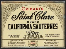 Vintage label cribaris for sale  Clinton