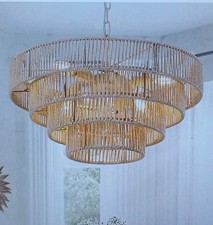 Light rattan chandelier for sale  West Branch