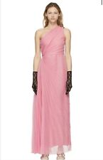 Usado, Vestido GUCCI UK12 'it 44 Bloom' rosa chiffon seda um ombro maxi forrado plissado comprar usado  Enviando para Brazil