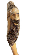 Bastão de caminhada vintage esculpido à mão madeira bengala vara homem coque rosto 37" comprar usado  Enviando para Brazil