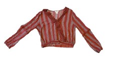 Blusa LA Cigana Cropped Listrada Manga Longa Renda Boho Camponesa Júnior Tamanho G, usado comprar usado  Enviando para Brazil