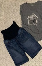 Lote de Pantalones Cortos y Camisa Jean Maternidad Talla Pequeña Un Guisante En Una Cápsula Y Denim Maternidad segunda mano  Embacar hacia Mexico