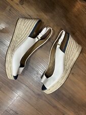 Salto anabela COACH Hadley semi tapete branco e jeans espadrille feminino tamanho 11 comprar usado  Enviando para Brazil