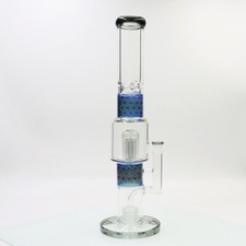 NOVO! Cachimbos de água de vidro pirogênico prata 16 polegadas Smoking Perc Bong com tigela de 14 mm comprar usado  Enviando para Brazil