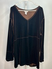 Túnica feminina de veludo stretch vintage Avenue marrom mocha, tamanho 30/32. 3F comprar usado  Enviando para Brazil