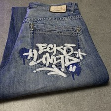 Usado, ECKO UNLTD Baggy Jeans Vintage W32 Y2K Graffiti Embroidered Denim HipHop Rapwear comprar usado  Enviando para Brazil