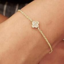 Pulseira de ouro 14 quilates genuína natural com trevo de diamante comprar usado  Enviando para Brazil