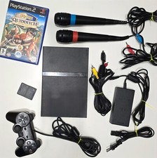 Konsola PlayStation 2 PS2 Slim + pad + kable + gra + mikrofony na sprzedaż  PL
