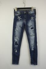 Jeans PHILIPP PLEIN azul lavagem desgastado ajuste fino tamanho 26 X 27 comprar usado  Enviando para Brazil