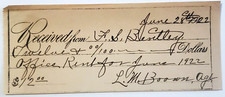 1922 receipt office for sale  Spanish Fork