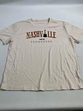 Camiseta Masculina Nashville Tennessee Bege 2XL XXL NOVA SEM ETIQUETAS, usado comprar usado  Enviando para Brazil