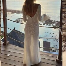 Vestido de praia sexy feminino de crochê manga comprida oco maiô vestidos de cobertura comprar usado  Enviando para Brazil