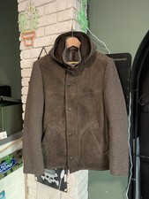 Jaqueta masculina GIMO’S Itália pele de carneiro couro/lã com capuz tamanho M, usado comprar usado  Enviando para Brazil