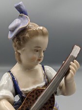 Estatueta de porcelana antiga autêntica Doccia Itália menina com alaúde rara 7,5" comprar usado  Enviando para Brazil