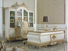 Używany, Biurko do pisania Dom Biuro / Gabinet Drewniane Biały Połysk Premium Meble na sprzedaż  PL