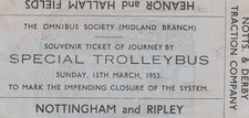 Card ticket. notts. for sale  OLDHAM