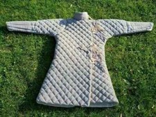 Casaco branco acolchoado grosso Gambeson jaqueta medieval colete armadura FATOS, usado comprar usado  Enviando para Brazil