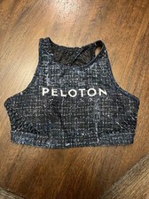 Sutiã esportivo Peloton COM feminino Stardust tweed logotipo azul gola alta malha tamanho P comprar usado  Enviando para Brazil
