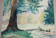 Tableau aquarelle signée d'occasion  Bardos