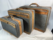 leather 3 suitcases vintage for sale  Gurnee