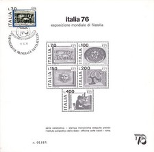 Italia foglietto monocromatico usato  Roma