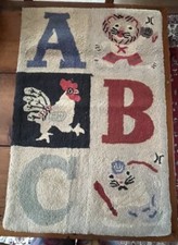 Tapete raro antigo primitivo ABC infantil berçário gancho à mão 35 x 23 1/2" comprar usado  Enviando para Brazil