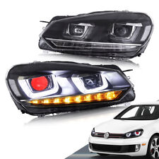 Do 2008–13 VW Golf 6 MK6 Reflektory LED Demoniczne lampy głowy Sekwencyjna para na sprzedaż  Wysyłka do Poland