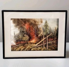 Arte bordada linha de seda vintage After the Forest Fire japonesa emoldurada rara LEIA comprar usado  Enviando para Brazil