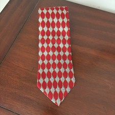 Gravata de Luxo Masculina Efenzo Felini - Geométrica Italiana 100% Seda - Feita à Mão - Vermelha/Cinza comprar usado  Enviando para Brazil