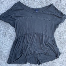 Usado, Blusa feminina American Eagle Outfitters pequena cinza escuro manga curta comprar usado  Enviando para Brazil