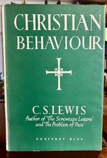 1943 C S LEWIS Christian Behaviour HARDBACK + ORIGINAL DUST JACKET, usado comprar usado  Enviando para Brazil